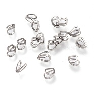 304 Stainless Steel Pendant Bails, Teardrop, Stainless Steel Color, 5.5x4x3mm, Hole: 2.5x3mm(STAS-F263-02P)