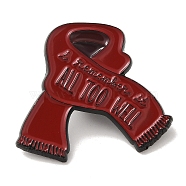 All Too Well Scarf Alloy Enamel Pin Brooch, for Backpack Clothes, Dark Red, 28x31.5x1.5mm(JEWB-B014-01A)