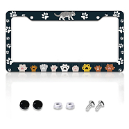 Aluminum Alloy Decoration Frame, for Licence Plate, with Screw & Nut, Rectangle, Paw Print, 160x310x5mm(AJEW-WH0442-009)