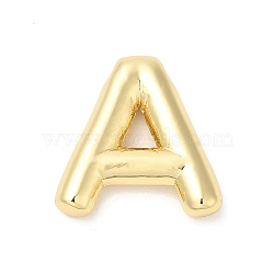 Eco-Friendly Rack Plating Brass Pendants, Long-Lasting Plated, Lead Free & Cadmium Free, Real 18K Gold Plated, Letter Charm, Letter A, 21~23x13~26x4.5~5.5mm, Hole: 2.5~3.5x1.5~2mm(X-KK-R143-21G-A)