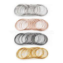 4 Colors Steel Memory Wire, Bracelets Making, Nickel Free, Mixed Color, 22 Gauge, 60x0.6mm, 4 colors, 100circles/color, 400circles(TWIR-FW0001-01-NF)