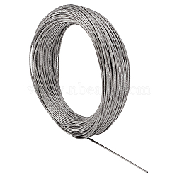 304 Stainless Steel Wires, Round, Stainless Steel Color, 1mm, about 98.43 Feet(30m)/Roll, 18 Gauge(1mm)(TWIR-WH0148-24)