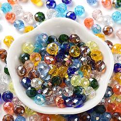 Glass Beads, Faceted, Rondelle, Mixed Color, 6x5mm, Hole: 1mm, about 280pcs/60g(EGLA-A034-SM6mm-61)