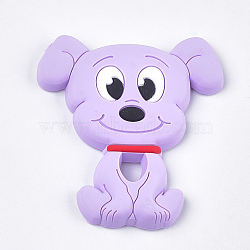 Food Grade Eco-Friendly Silicone Puppy Beads, Chewing Beads For Teethers, DIY Nursing Necklaces Making, Beagle Dog, Plum, 90~91x81x12mm(SIL-T052-07G)