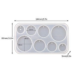 Pendant DIY Silicone Molds, Resin Casting Molds, for UV Resin, Epoxy Resin Craft Making, Flat Round, 80x144x5mm(PW-WG21955-11)