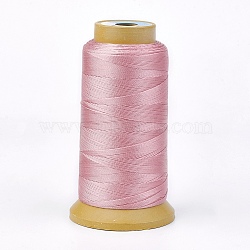 Polyester Thread, for Custom Woven Jewelry Making, Pink, 0.2mm, about 1000m/roll(NWIR-K023-0.2mm-05)
