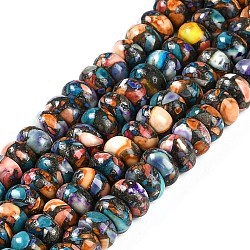 Natural Howlite Beads Strands, Dyed, Rondelle, Colorful, 8x5mm, Hole: 1mm, about 83pcs/strand, 16.10''(40.9cm)(G-A230-C01-01)