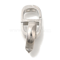 Brass Fold Over Clasps, Cadmium Free & Nickel Free & Lead Free, Oval, Platinum, 58mm, U: 35x6.5x6.5mm, hole: 3x4mm, clasp: 16.5x6.5x6.5mm, hole: 3x4mm(KK-K389-108P)