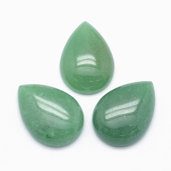 Natural Green Aventurine Cabochons, Teardrop, 25x18x7mm