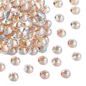 Preciosa&reg MAXIMA Crystal No Hotfix Flatback Stones, Czech Crystal, Dura Foiling, Round(438 11 615 Chaton Rose), 90300 200 Light Peach AB, SS12(3~3.2mm)