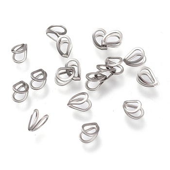 304 Stainless Steel Pendant Bails, Teardrop, Stainless Steel Color, 5.5x4x3mm, Hole: 2.5x3mm