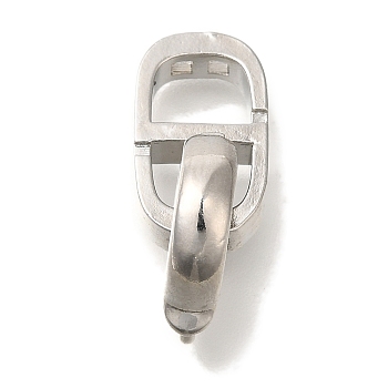 Brass Fold Over Clasps, Cadmium Free & Nickel Free & Lead Free, Oval, Platinum, 58mm, U: 35x6.5x6.5mm, hole: 3x4mm, clasp: 16.5x6.5x6.5mm, hole: 3x4mm
