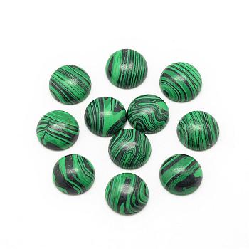 Synthetic Malachite Cabochons, Dyed, Half Round/Dome, 16x6mm