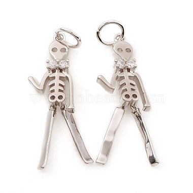 Colgantes de circonita cúbica micro pavé de latón de halloween(ZIRC-G169-09)-2