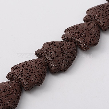 25mm Brown Fish Lava Beads
