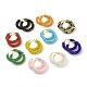 Серьги-кольца из стеклянных бусин для женщин(EJEW-C003-02-RS)-1