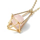 Brass Macrame Pouch Empty Stone Holder for Pendant Necklaces Making(NJEW-JN04566-01)-3