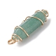Natural Mixed Gemstone Copper Wire Wrapped Double Terminal Pointed Pendants(PALLOY-JF02547)-4