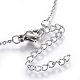 304 Stainless Steel Brass Cubic Zirconia Pendant Necklaces(X-NJEW-O108-13P)-3