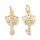 Brass Micro Pave Clear Cubic Zirconia Charms(X-ZIRC-Q024-13G)-1