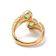 Gemstone Oval Open Cuff Ring with Crystal Rhinestone(STAS-E168-10D-G)-4