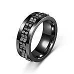 304 Stainless Steel Gear Rotatable Finger Rings, Fidget Spinner Ring for Calming Worry Meditation, Black, US Size 10(19.8mm)(FS-WGAD37A-28)