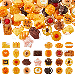 80Pcs 4 Styles Opaque Resin Imitation Food Decoden Cabochons, Bread/Cookies/Food Mixed Shapes, Mixed Color, 15~23.5x12~20x6.5~13.5mm, 20pcs/style(CRES-SC0003-02)
