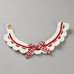 Acrylic Fibers Cat Bowknot Collar, Pet Collar, Cerise, 240x50x11mm(AJEW-WH0516-19A)