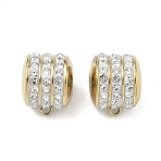Ion Plating(IP) 304 Stainless Steel Tube Bails, with Polymer Clay Rhinestone, Golden, 10x8.5x8mm, Hole: 0.9mm/2.5mm(STAS-D220-02G)