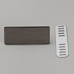 Alloy Blank Rectangle Label Tags, with Shim, for Bag Making, Gunmetal, 20x51.5x16mm(FIND-WH0173-409D-B)