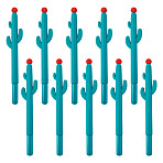 10Pcs Soft Rubber Gel Pen, Cactus Shape, Red, 155x27.5x10.5mm(OFST-TA0001-04B)