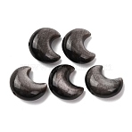 Natural Silver Obsidian Beads, Moon, 17.5x14.5~15x8~9mm, Hole: 1.2mm(G-A310-02)