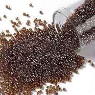 TOHO Round Seed Beads, Japanese Seed Beads, (114) Transparent Luster Smoky Topaz, 15/0, 1.5mm, Hole: 0.7mm, about 3000pcs/10g(X-SEED-TR15-0114)