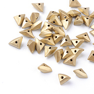 Plating Opaque Acrylic Beads, Triangle, Gold, 10~11x7x5mm, Hole: 1mm(X-PACR-S218-2101)