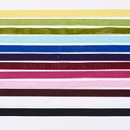 12 Colors Single Face Velvet Ribbon, Mixed Color, 3/8 inch(9.5mm), about 1m/bundle,12 bundle/set(OCOR-JP0003-9.5mm)