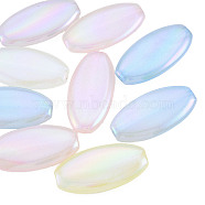 Rainbow Iridescent Plating Acrylic Beads, Glitter Beads, Oval, Mixed Color, 39.5x20x6.5mm, Hole: 2.5mm(OACR-N010-066)
