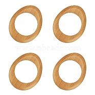 Wood Bag Handle, for Bag Replacement Accessories, Oval, Peru, 15x12x1.2cm, Inner Diameter: 8.5cm(FIND-WH0065-56)