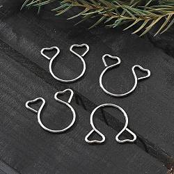 304 Stainless Steel Heart Clip on Nose Rings, Nose Cuff Non Piercing Jewelry for Women, Stainless Steel Color, 15x18x1.5mm(AJEW-A062-01A-P)