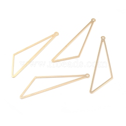 Brass Pendants, Long-Lasting Plated, Obtuse Triangle, Real 24K Gold Plated, 57x15x1mm, Hole: 1.6mm(KK-O139-05G)