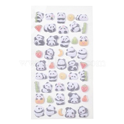 3D Puffy Resin Picture Stickers, Flocking Cartoon Stickers, Panda, 11~17x6.5~19.5x3.5~5.5mm(DIY-H179-01A)