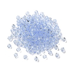 Transparent Glass Beads, Bicone, Light Steel Blue, 4x4x3.5mm, Hole: 1mm, 720pcs/bag(GGLA-Z004-05K)