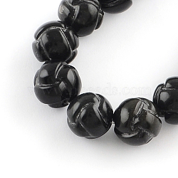Natural Carved Obsidian Stone Bead Strands, Round, 20mm, Hole: 1.5mm(G-R270-67)