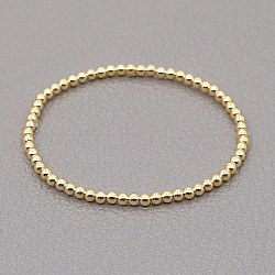 Brass Round Beadas Bracelets, Stackable Bracelets for Women, Golden, 6.89 inch(17.5cm)(UF8156-5)