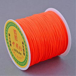 Braided Nylon Thread, Chinese Knotting Cord Beading Cord for Beading Jewelry Making, Orange Red, 0.8mm, about 100yards/roll(NWIR-R006-0.8mm-F172)