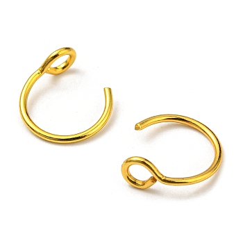 304 Stainless Steel Clip on Nose Ring Findings, Nose Cuff Non Piercing Jewelry, Real 18K Gold Plated, 10x9.5x4mm, Hole: 2mm