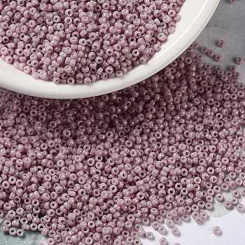 MIYUKI Round Rocailles Beads, Japanese Seed Beads, (RR599) Opaque Antique Rose Luster, 15/0, 1.5mm, Hole: 0.7mm, about 5555pcs/10g