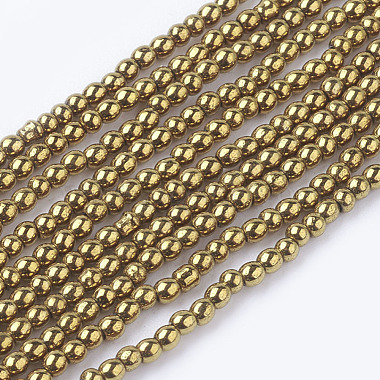 2mm Gold Round Non-magnetic Hematite Beads