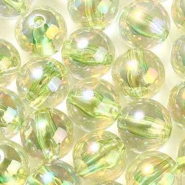 Lawn Green Round Acrylic Beads