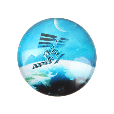 Starry Sky Printed Glass Half Round/Dome Cabochons(GGLA-N004-16mm-D)-2