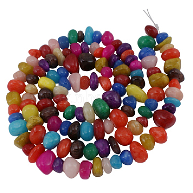 Natural Yellow Jade Nuggets Beads Strands(X-JBS001-46)-2
